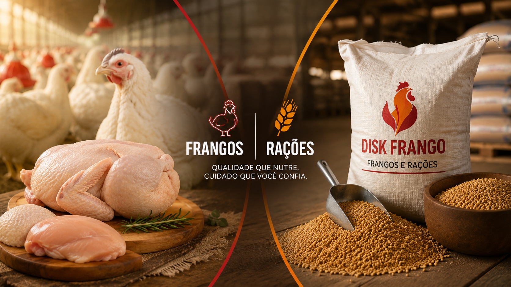 Frangos e rações Disk Frango